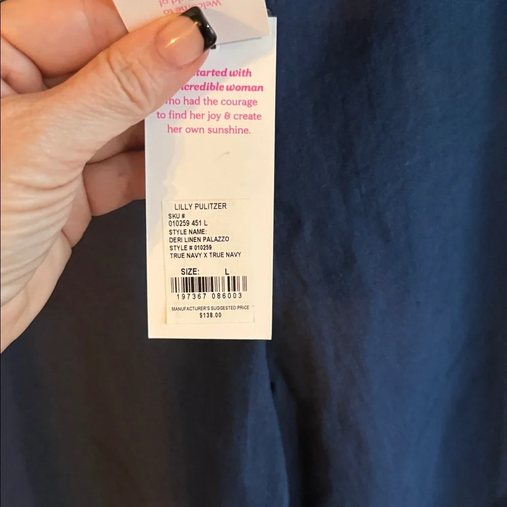 Lilly Pulitzer Blue Wide Leg Trousers - Picture 3 of 5